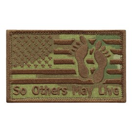 LEGEEON Multicam USA Flag 2x3.25 Jolly Green Feet CSAR Squadron So Others May Live Rescue Morale Tactical Fastener Patch