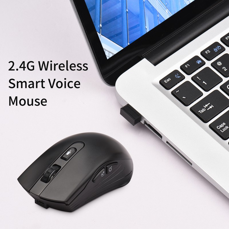 DOSMONO 2.4G Wireless Smart Voice Mouse Translator 6 Buttons for