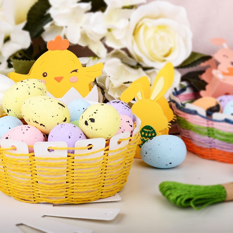 GEBETTER Set of 4 Easter Baskets Craft Sets Basket Weaving