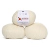 Pullu - Juego de 3 madejas de lana merino de