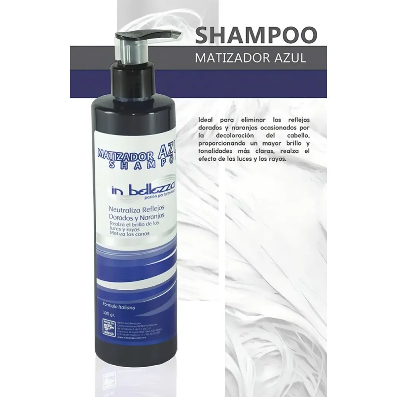 Kit 2 Shampoo Matizador Azul Para El Cabello In Bellezza