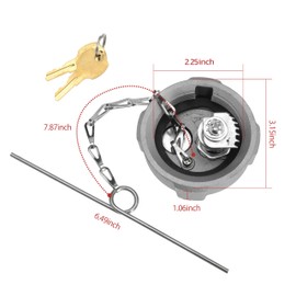 2 1/4 Inch Locking Fuel Cap, Locking Fuel Tank Attachments for Ford 650 750 for Hino 268 Box Truck Replace FTA-C02, FTA-N-04, FTA-N6-16