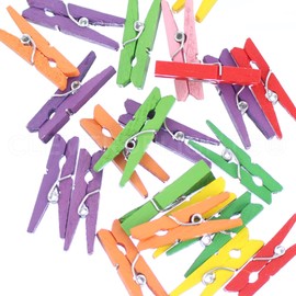 CleverDelights 1.1 Inch Mini Wood Clothespins - 500 Pack - Multi Color Mix Pack - Photos Pictures Arts and Crafts - 1 1/8" (3cm) Length