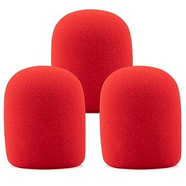 LEFXMOPHY SM57 Windscreen for Shure SM57 / 545 / Beta SM57A Series Mics Pop Filter Replacement for A2WS Microphone Spongue Windscreen 3-Pack Red Foam Cover