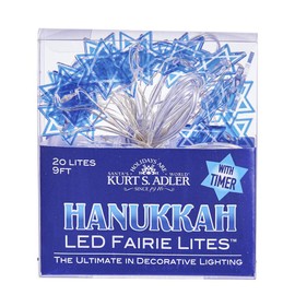Kurt Adler C5526 Battery-Operated 20-Light Star of David Fairie Light Set