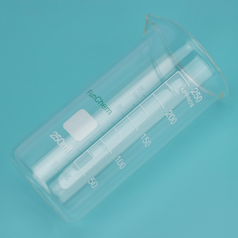 FunChem Glass Beaker, 1-Pack High Borosilicate Glass Graduated Tall Beaker