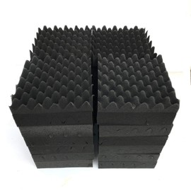 Sound Absorber - 50pcs Waves Shape Acoustic Panels for Decorative Wall Studio Wedge Tiles 2" X 12" X 12" Fireproof Soundproof Padding Foam Panels High Density Sound Absorbing Insulation Panels