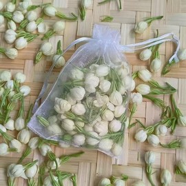 Organza Drawstring Bags, White Gift Bags, Divided Bags, Wrapping, Gift Bags, Petite Bags, Potpourri, Transparent Fabric, Plain, Sachet, Large, Small (15 Transparent Pieces, 20 x 30)