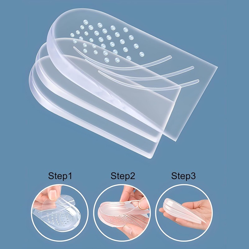 Two Pairs Overpronation Insoles,3 Layers Adjustable Heel Wedge Corrective Inserts,Correction