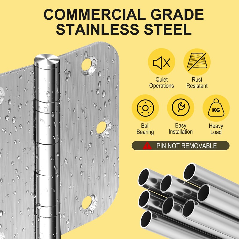 6 Pack 3.5 Inch Heavy Duty Stainless Steel Ball Bearing