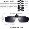 JESSIEDANTON Polarized Clip-on Flip Up Metal Clip Rimless Sunglasses, Lightweight,