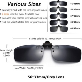 JESSIEDANTON Polarized Clip-on Flip Up Metal Clip Rimless Sunglasses, Lightweight, S Size, Black Lens