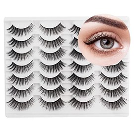 Glowingwin Cat Eye Lashes Eyelashes Dramatic Eyelashes Long Fluffy False Lashes 5 Pairs Faux Mink Eyelashes High Volume False Eyelashes