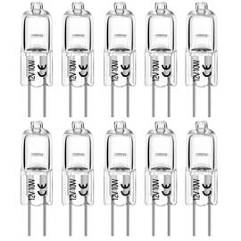 EKSAVE G4 Halogen Bulbs 10 W 12 V Pin Base Capsule Lamp G4 Socket 140 lm Warm White 2700 K (Pack of 10)