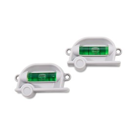 Camco Retro RV Level 2 Pack - Provides Front-to-Back or Side-to-Side Leveling & Can be Installed with Screw or Foam Tape - Features Fun Retro RV Design - Includes (2) Levels & Foam Tape (25520)
