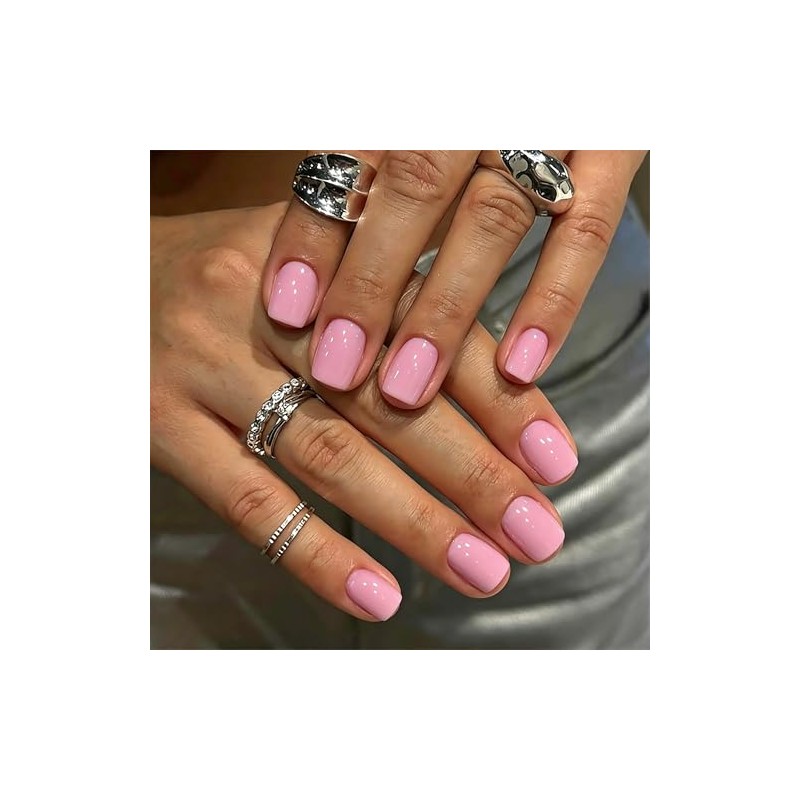 SXVME Uñas postizas cortas cuadradas de gel suave, 30 piezas,