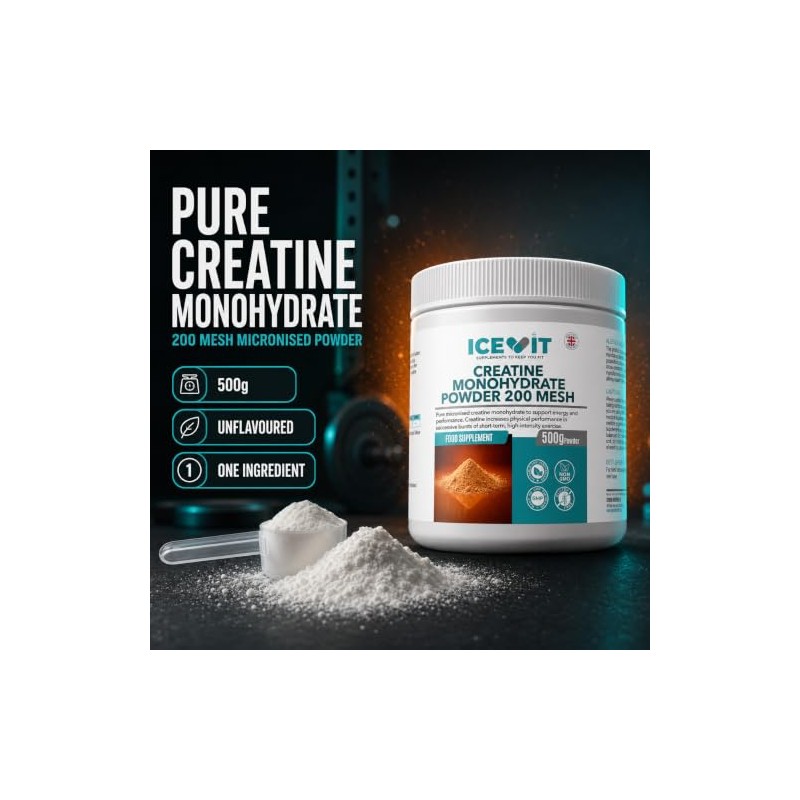 Creatine Monohydrate Powder 500g Unflavoured & Micronised