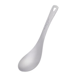 iBasingo Titanium Spoon with Big Bowl Ultralight Camping Hiking Cutlery Outdoor Kitchen Metal Durable Utility Tableware (15.5cm Ti1028T)