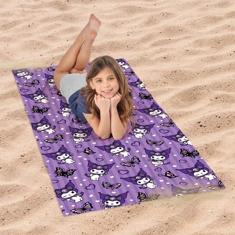 Northwest Kuromi Microfiber Beach Towel, 30" x 60", Cute Kuromi