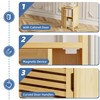 HITNET Bathroom Cabinet Freestanding, Small Bamboo Floor Cabinet, 4 Tier