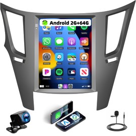 UNITOPSCI 2G+64G Android Car Radio Stereo for Subaru Outback Legacy 2010-2014 CarPlay Android Auto 9.7 Inch Vertical Touchscreen Mirror Link Bluetooth GPS FM/RDS WiFi SWC+ Backup Camera Mic