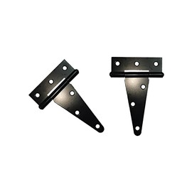 HLMOptimo Heavy Duty T Hinge Tee Hinge T Strap Hinge Shed Hinge Gate Hinge Barn Hinge Fence Hinge Door Hinge Wrought Rustproof All Size Black (2pcs, 4 inchï¼