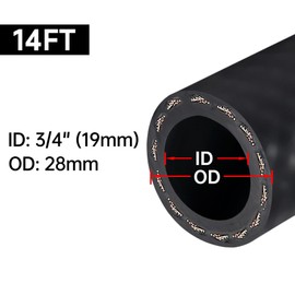 EVIL ENERGY 3/4" Fuel Transfer Hose 14FT,Farm Fuel Hose for Dispensing Diesel Gasoline Kerosene Biodiesel