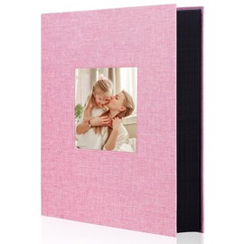 Artmag 4x6 300 Photos Linen Album Large Capacity Fabric Album for Family Wedding Anniversary Holds 300 Horizontal Photos (300 Pockets, Pink)