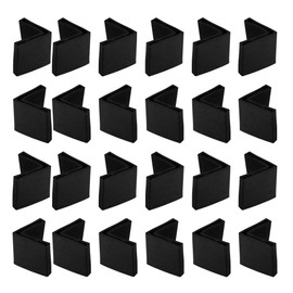 sourcing map 50mm x 50mm Angle Iron Foot Pads L Shaped PVC Furniture Leg Caps End Covers Prevent Scratch Floor Protector Black 24 Pcs
