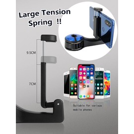 WANGCL 2 Pack Universal 360° Rotatable 2 in 1 Car Seat Hook for Purses and Bags with Phone Holder (Blue)