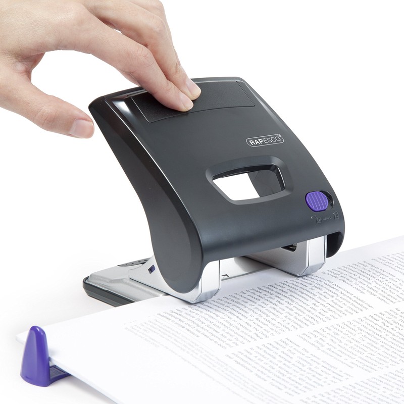 Rapesco X5-30ps Less Effort 2 Hole Punch, 30 Sheets, Black/Purple