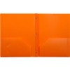 Lion 2-Pocket Plastic Folder with Fasteners, Orange, 1 Folder (92310-OR)