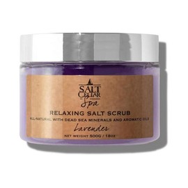 Salt Seller 솔트 셀라 스파 라벤더 스크럽 - 사해 미네랄로 셀프 케어를 향상시키세요 이스라엘산, 동물 실험을 하지 않은 18온스. [Lavender] Salt Cellar Spa Lavender Scrub - Enhance Self-Care with Dead Sea Minerals, Israeli, Cruelty-Free, 18 oz. [Lavender]