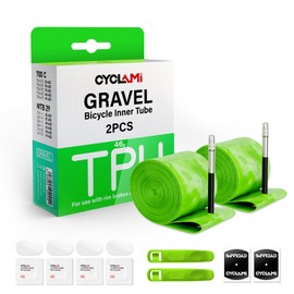 CYCLAMI TPU Inner Tube Road Bike/Gravel 700C x 32-47-622.46g Ultralight Bicycle Inner Tube 28 Inches, MTB Inner Tube 29 Inches, TPU Gravel Road Bike 28 Inch (2P-Presta Valve: 45 mm)