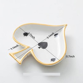 AORTULL Ceramic Ring Dish Jewelry Holder Decor Trinket Tray for Rings Earrings Necklaces Bracelet Watch Keys,Christmas Birthday Gift for Women Mom Friends(Black Spades)