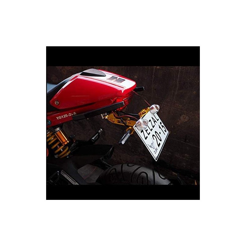 Karun License Plate Stay, License Plate Holder, Shaved Aluminum, Adjustable