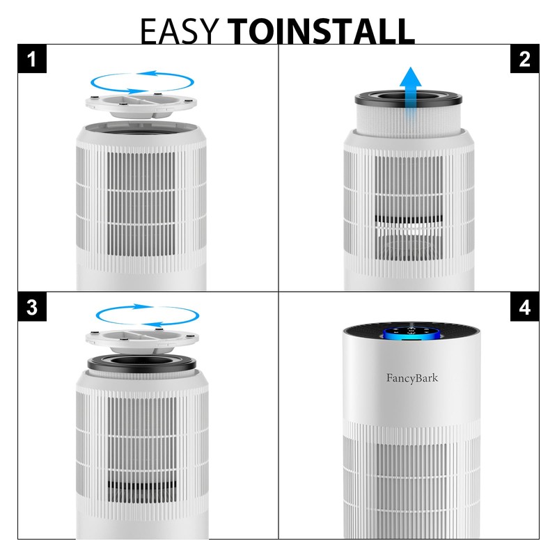 Replacement Filter Compatible with Fancybark ZQA-4000A Air Purifier, 3-in-1 True