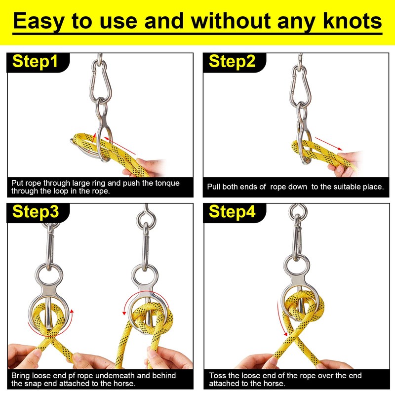 Dunzy 2 Sets Horse Tie Ring, Horse Tack and Supplies