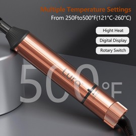LURA Nano Titanium Hot Comb for Wigs,250-500°F Electric Hot Combs for Black Women Hair,Pressing Combs for Black Hair,Professional Straightening Comb(Rose Gold)