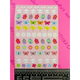 American Greetings Easter Bunnies Chicks Eggs Flowers Mini Squares Sticker Sheet