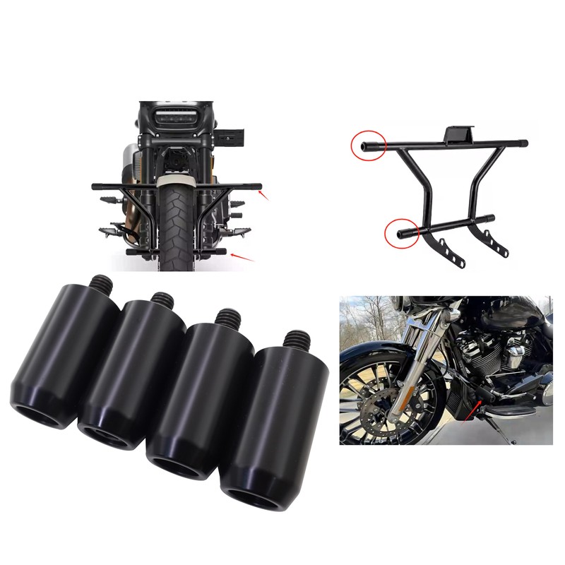 WLZW Black 2pcs Motorcycle Crash Bar Guard Ball Engine Guard