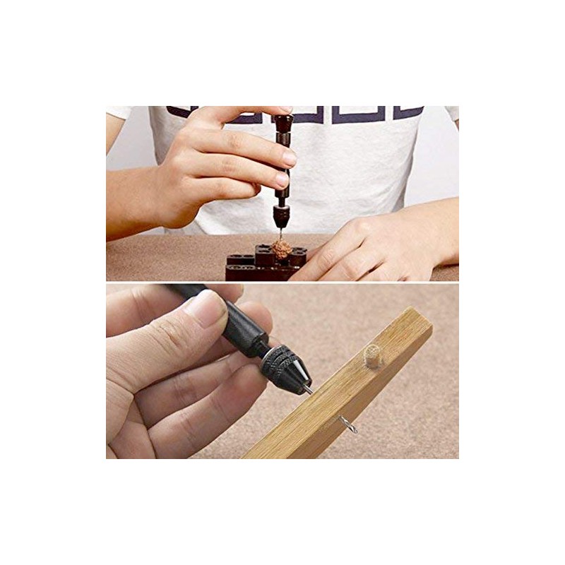 FOCCTS 25Pcs Pin Vise Hand Drill Set Holding 0.3-3.4mm Bits
