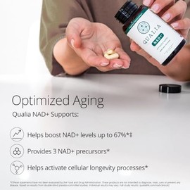 Suplemento Qualia NAD — Clínicamente probado para aumentar el NAD+ hasta un 67%. Envejecimiento optimizado, energía, concentración. Ingredientes poten