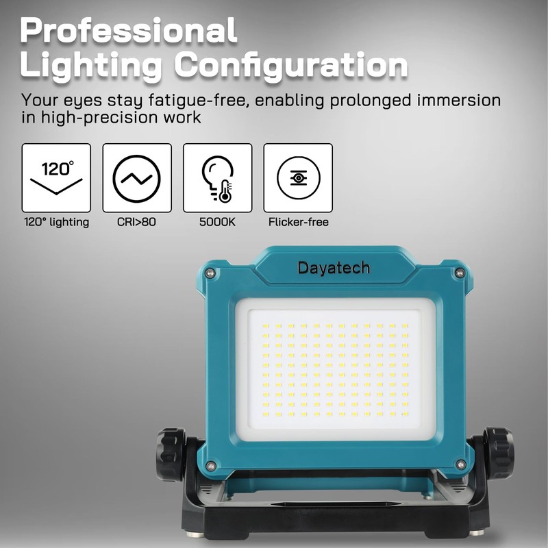 DAYATECH Cordless LED Work Light Compatible with Makita 18-20V Battery,
