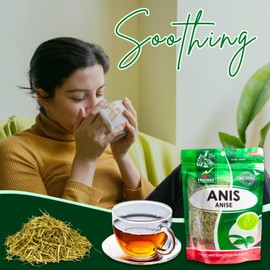 Hanan Loose Anise Herbal Tea (Anis) 1.4 oz (40 g) - Natural, Dried Anise Tea - Aniseed Plant and Leaves for Herbal Tea Digestive Supplement