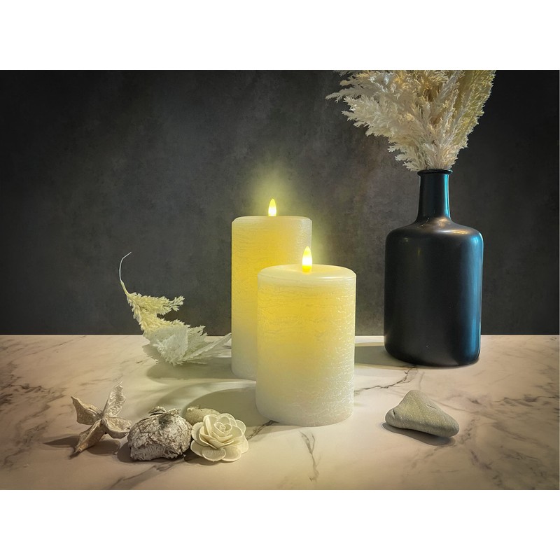 LumiPur Signature Natural Glow Flickering Flameless LED Wax Pillar Candle