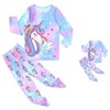 Rainbow Unicorn Pjs for Girls Matching 18-inch Dolls Cotton Pjs