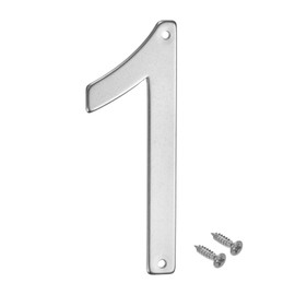 M METERXITY 1-Pack House Number, 4 Inch 304 Stainless Steel Mailbox Number Door Number Signage for Garden/Hotel/Mailbox/Address/Sign, House Number for Outside [Number 1, Silver]