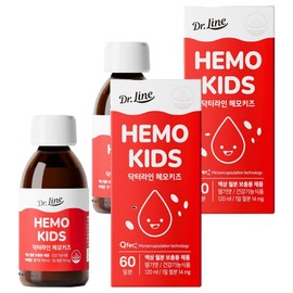 Dr. Line Hemokids Delicious Strawberry Flavored Infant Iron Supplement, 120ml, 2 packs / 닥터라인 헤모키즈 맛있는 딸기맛 유아철분제, 120ml, 2개