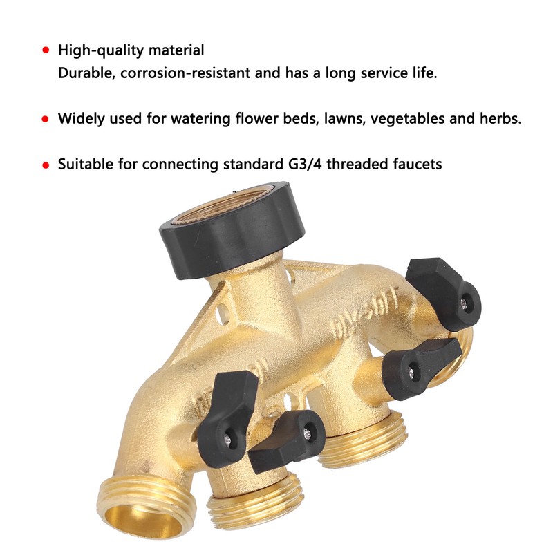 G3/4 4‑Way Water Hose Splitter Garden Hose Adapter Watering Connector
